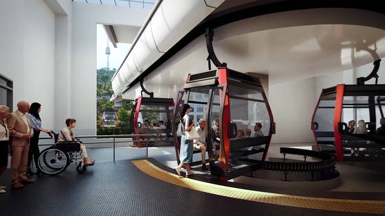 서울시가 추진하는 남산 곤돌라 조감도. 시간당 최대 2000명을 수송할 수 있다. [사진 서울시]