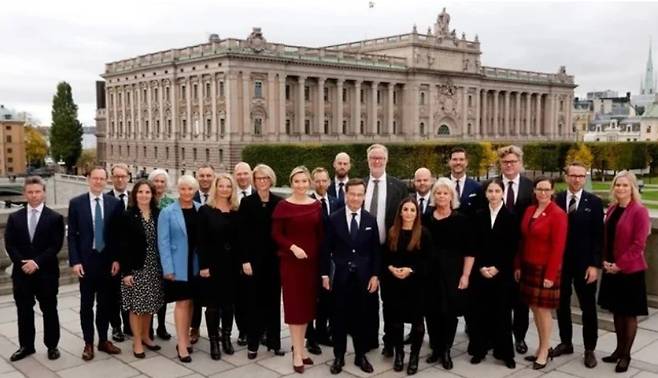 2022년 10월 스웨덴 울프 크리스테르손 총리가 이끄는 새 정부 출범. [스웨덴 대사관]