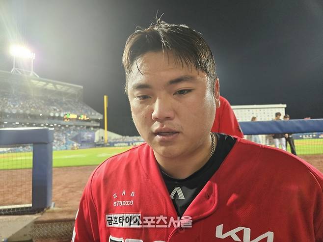 KIA 한준수가 13일 대구삼성라이온즈파크에서 열린 2025 KBO리그 삼성전 승리 후 인터뷰에 응했다. 대구 | 김동영 기자 raining99@sportsseoul.com
