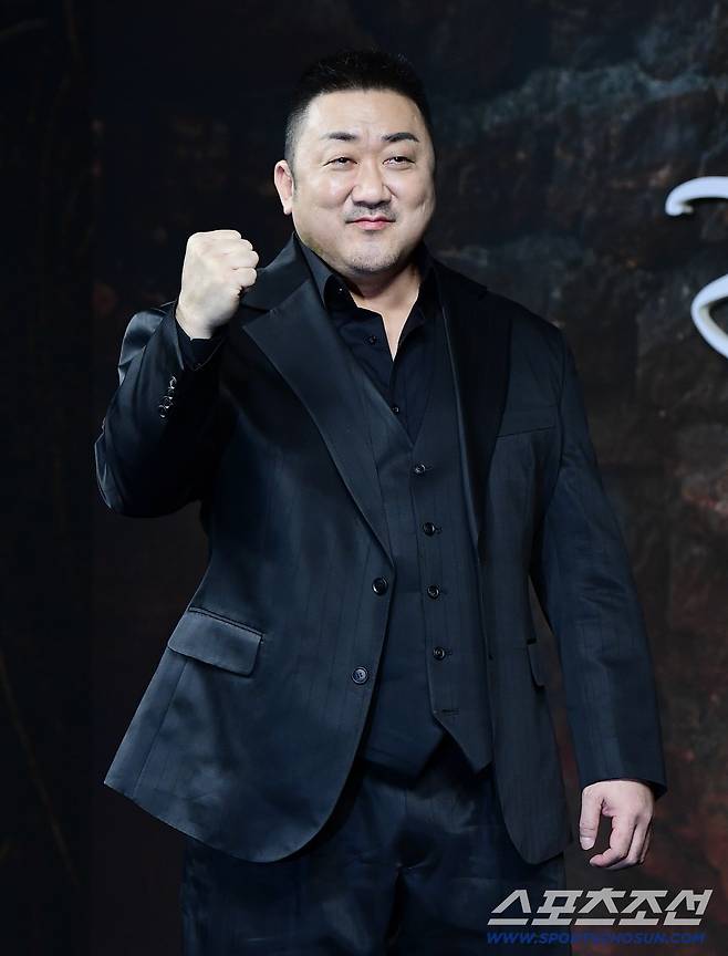 20일 서울 장충동 앰배서더 서울 풀만 호텔에서 '트웰브' 제작발표회가 열렸다. 포즈를 취하고 있는 배우 마동석. 장충동=송정헌 기자songs@sportschosun.com/2025.08.20/