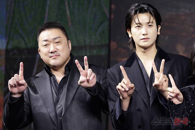 디즈니+·KBS 2TV 공동 편성작 '트웰브' 제작발표회에 참석한 배우 마동석, 박형식. 25.8.20 ⓒ이혜영 기자 lhy@hankooki.com