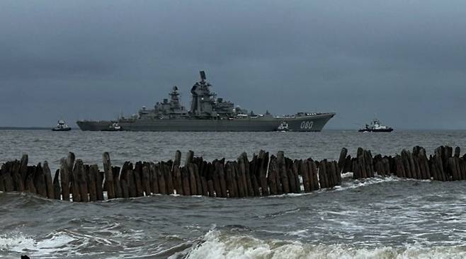 러시아 초대형 핵 추진 순양전함 ‘아드미랄 나히모프’의 최근 모습. 소셜미디어 캡처