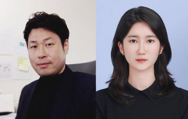 실제 전자기기를 작동시킬 수 있을 만큼의 출력을 갖춘 n형 고체 열갈바닉 전지를 세계 최초로 개발한 연구진. 장성연 교수(왼쪽)와 백정예 연구원(제1저자). 사진제공=UNIST