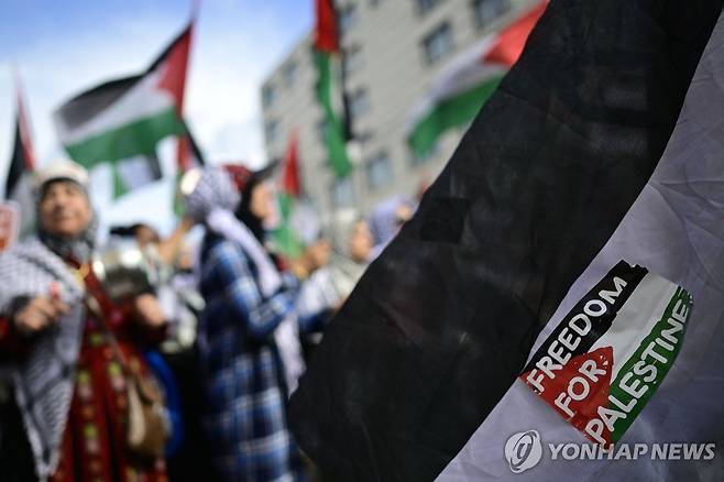 팔레스타인 지지 시위 [AFP 연합뉴스 자료사진. 재판매 및 DB 금지]