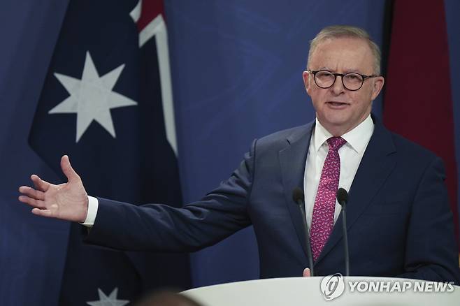 앤서니 앨버니지 호주 총리 [AP 연합뉴스 자료사진. 재판매 및 DB 금지]