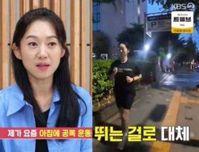 엄지인이 아침에 러닝을 하고 있다. [사진=KBS 2TV 예능 '사장님 귀는 당나귀 귀' 방송화면 캡처]