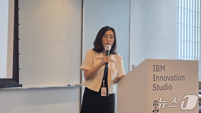 이지은 한국IBM CTO 전무가 2025 데이터 유출 비용 연구 보고서 내용을 발표하고 있다. 2025.8.21 뉴스1 ⓒ News1 김민석 기자
