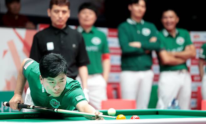 크라운해태 임정숙의 샷 장면. 사진제공=PBA