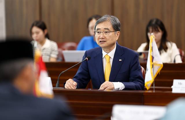 한-인도네시아 외교장관회담, 발언하는 조현 장관. 연합뉴스