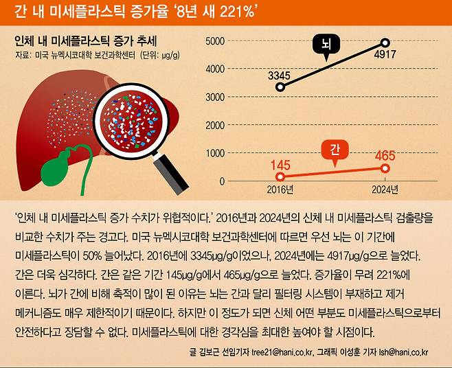 인체 내 미세플라스틱 증가 추세.