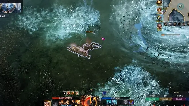 ▲ 파도 공격에 맞을 경우 물 이펙트로 시야가 가려지니 주의