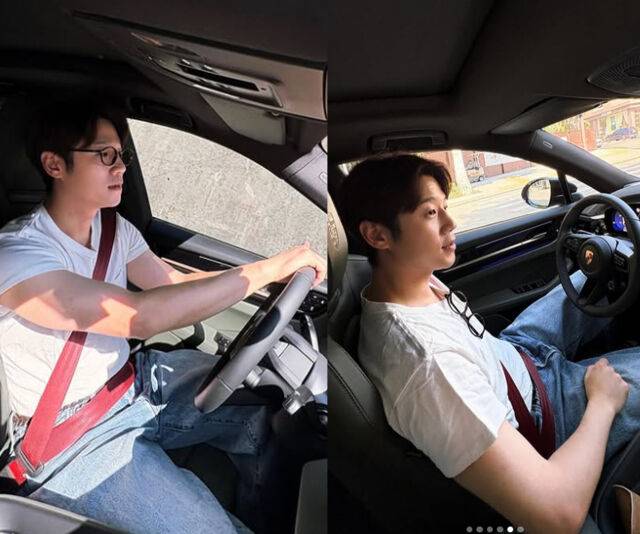 정준원이 운전을 하며 행복한 미소를 지었다. / 정준원 소셜미디어