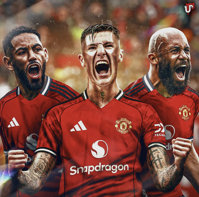 쿠냐, 세스코, 음뵈모를 영입해 공격진을 강화한 맨유. SNS 캡처