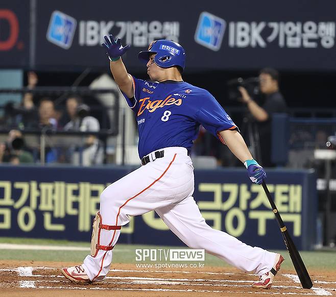 ▲ 노시환은 시즌 23개의 홈런을 기록했으나 타율이 떨어지면서 경기의 기복이 심해지고 있다 ⓒ곽혜미 기자