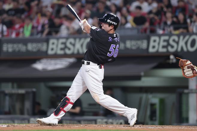 수비 불안 속 키움과의 주중 3연전에서 12타수 1안타로 부진한 오선우. KIA 제공