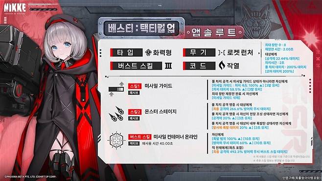 ▲ 방어력이 높고 파츠가 많은 적에게 특히 강하다