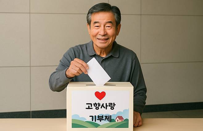 내년 1월부터 고향사랑기부제의 세액공제율이 확대 적용될 예정이다. [ChatGPT로 제작한 이미지]