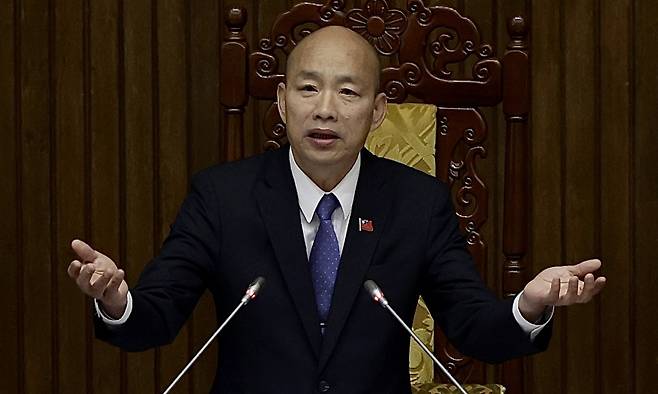 대만 국민당 소속 한궈워 입법원장. EPA연합뉴스