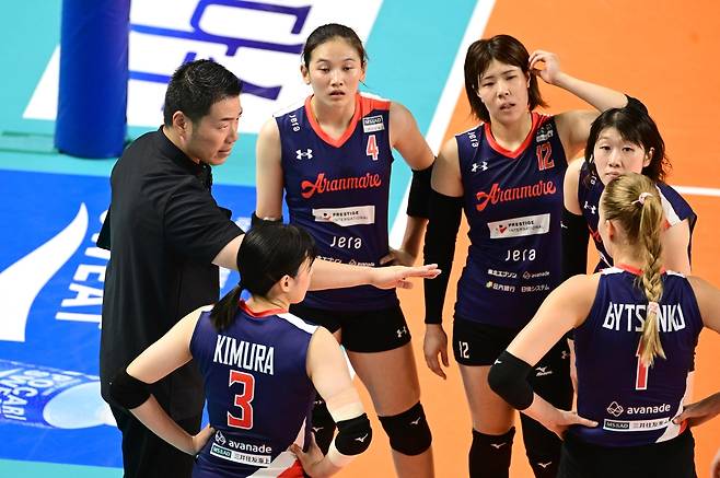 작년 컵대회 여자부 초청팀으로 참가한 일본의 아란마레 선수들 [한국배구연맹 제공. 재판매 및 DB 금지]