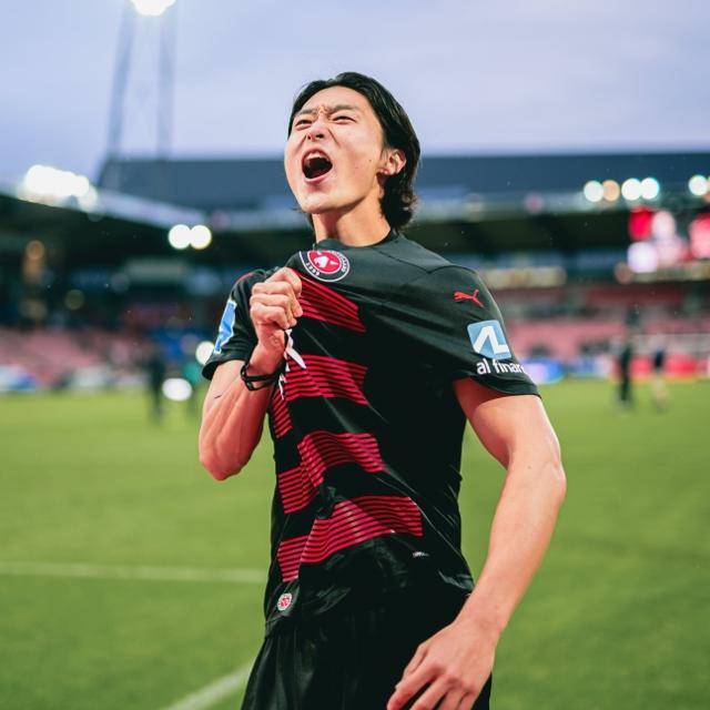 조규성이 무릎 수술을 받기 전인 지난해 5월 2023~24시즌 리그 막판 활약했던 모습. 미트윌란 SNS 캡처