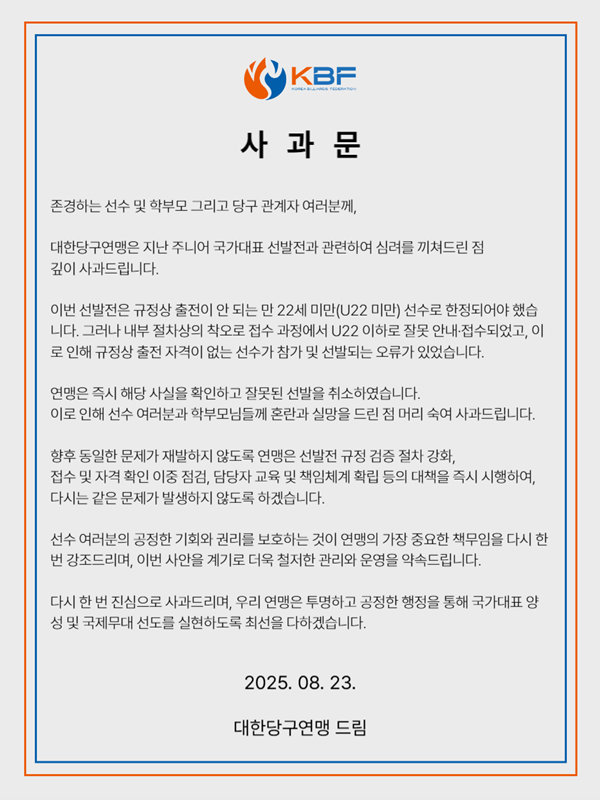 사진=대한당구연맹 제공
