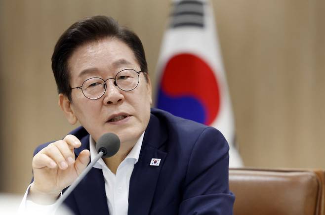 이재명 대통령이 22일 용산 대통령실에서 열린 제1회 국가과학기술자문회의 전원회의에서 발언하고 있다.(사진=연합뉴스)