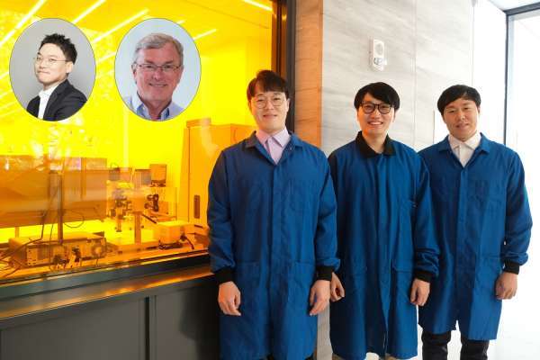(왼쪽부터) KAIST 생명화학공학과 고동연 교수, MIT 화학공학과 T. Alan Hatton 교수, 이영훈 박사, 이정훈 박사, 주화주 박사