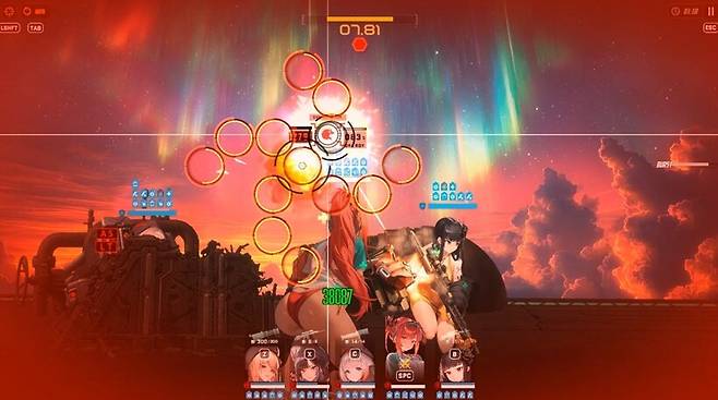 ▲ 페이즈 전환 직후 나오는 저지 패턴. 버스트 게이지를 비축해두자