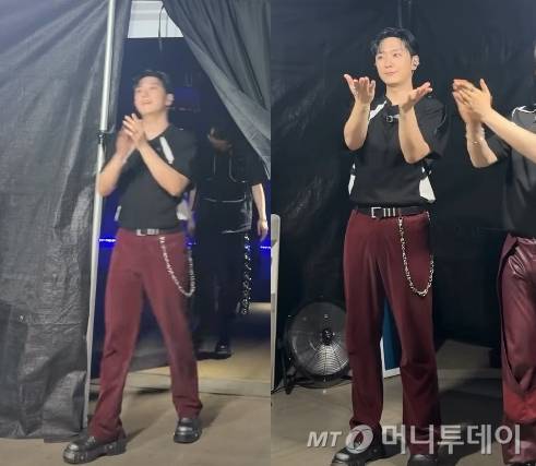 그룹 포레스텔라 고우림이 발목 부상을 입은 사실이 알려졌다. 사진은 지난 24일 열린 '더 웨이브 인 대구' 콘서트 백스테이지에 등장하는 고우림의 모습. /사진=포레스텔라 인스타그램 스토리