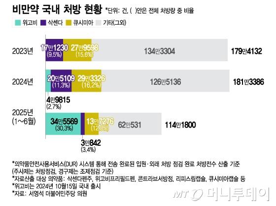 비만약 국내 처방 현황/그래픽=이지혜