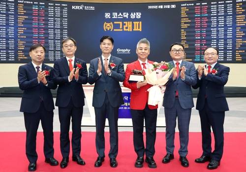 그래피 코스닥상장 기념식 [한국거래소 제공. 재판매 및 DB 금지]