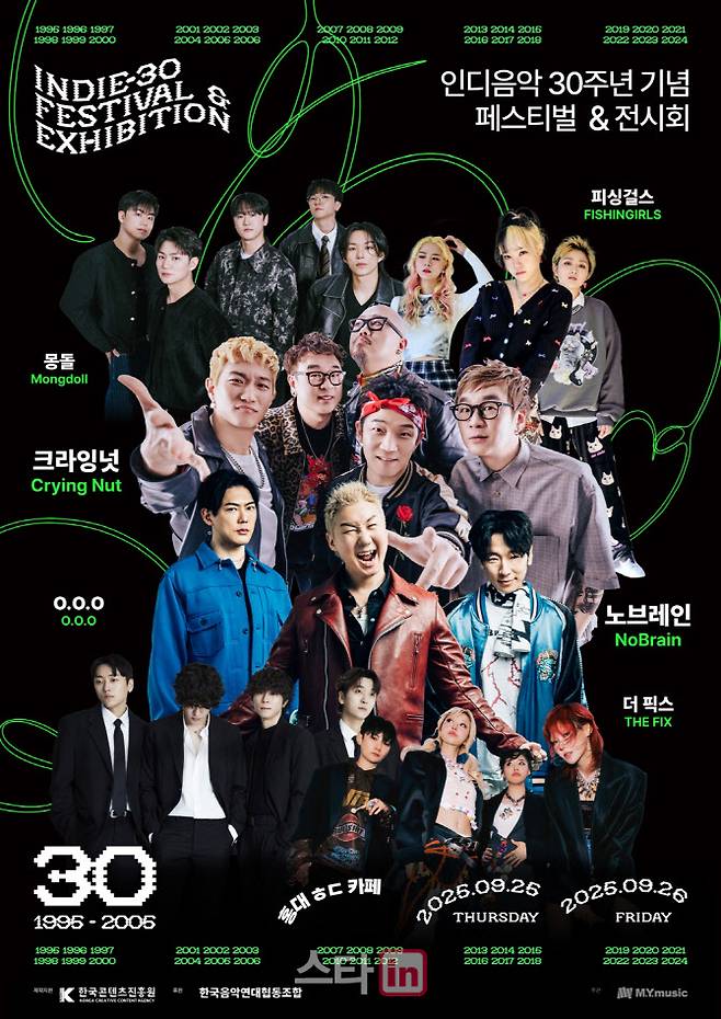 ‘인디 30주년 기념 페스티벌’ 포스터(사진=엠와이뮤직)