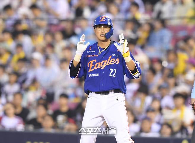 한화 채은성이 세리머니를 하고 있다. 잠실 | 최승섭기자 thunder@sportsseoul.com