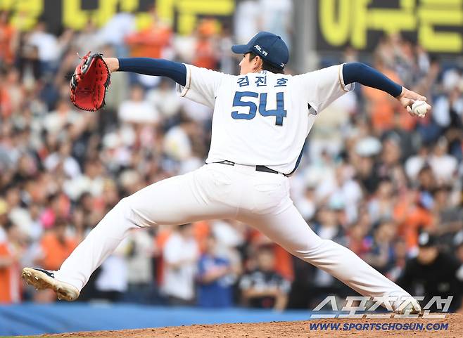 1일 창원 NC파크에서 열린 한화-NC전. 김진호가 투구하고 있다. 창원=정재근 기자 cjg@sportschosun.com/2025.6.1/