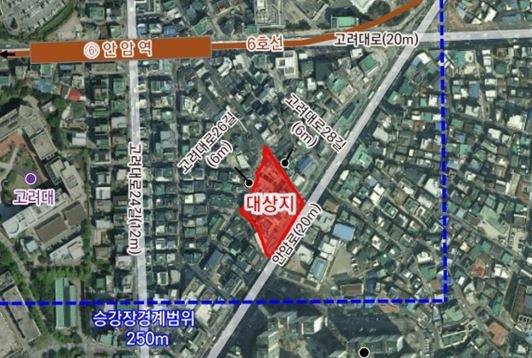 서울 성북구 안암동5가 85-7 일대 위치도. [서울시 제공]
