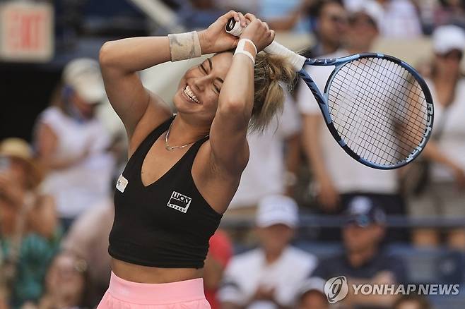 승리 후 기뻐하는 사라수아 [AP=연합뉴스]