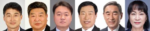 ◇함형진 고성군부의장. ◇김진 고성군의원. ◇김일용 고성군의원. ◇송흥복 고성군의원. ◇함용빈 고성군의원. ◇이순매 고성군의원. (사진 왼쪽부터)