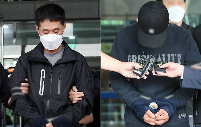 21년 동안 미제사건으로 남아있던 대전 국민은행 권총 강도 살인 사건의 피의자 이승만(왼쪽)과 이정학이 2022년 9월 2일 검찰로 송치되고 있다. (사진=뉴스1)