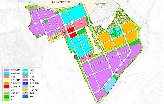 오송 제3생명과학 국가산단 토지이용계획.(국토교통부 제공)