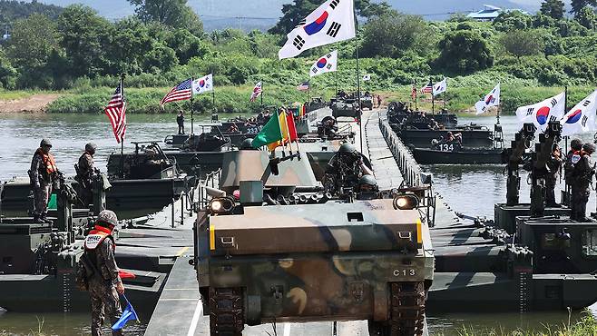 한미 연합 도하훈련 [육군 제공]