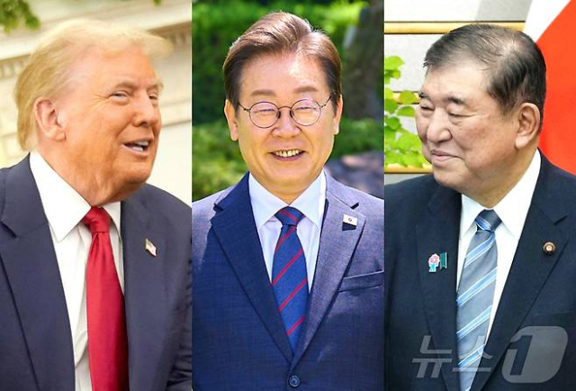 트럼프 미국 대통령과 이재명 대통령 및 이시바 일본 총리. [사진=뉴스1]