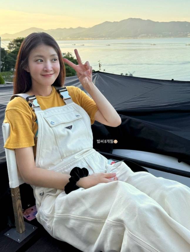 배우 이시영이 둘째 임신 8개월 차의 근황을 공개했다./사진= 이시영 SNS