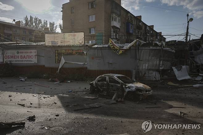 우크라 동부 도네츠크 지역에서 러시아군과 격전이 벌어진 코스티안티니우카 마을 ※ 아래 기사와 직접 무관. [AP 연합뉴스 자료사진. 재판매 및 DB 금지]