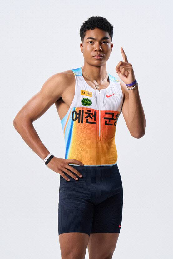 CJ와 후원계약을 맺은 한국 육상 기대주 나마디 조엘 진. 사진=CJ