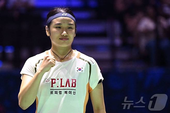 안세영이 세계개인선수권대회 여자단식 16강에 올랐다. ⓒ AFP=뉴스1