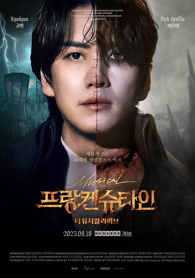 한국 창작 뮤지컬 ‘프랑켄슈타인’의 10주년 기념 실황 영화 ‘프랑켄슈타인: 더 뮤지컬 라이브’가 오는 9월18일 메가박스에서 단독 개방한다. 사진 | EMK뮤지컬컴퍼니