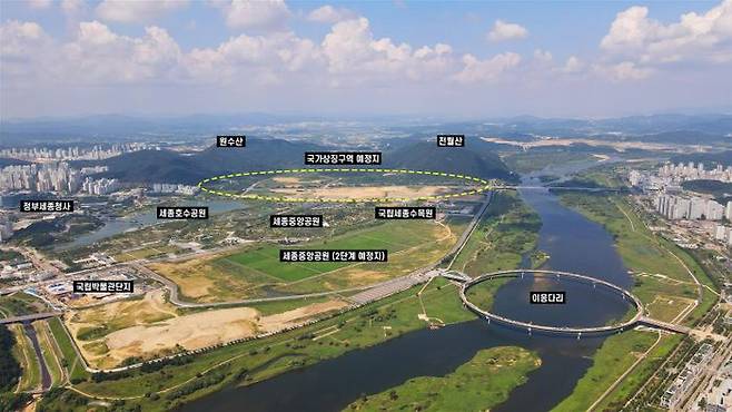 국가상징구역 공모 대상지 항공사진.ⓒ행복청