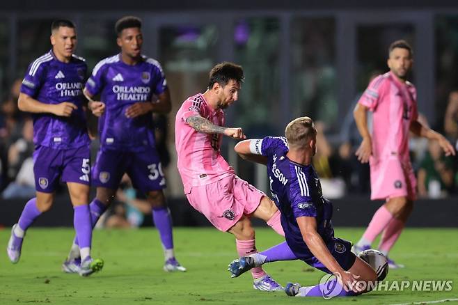 메시의 골 장면 [Sam Navarro-Imagn Images/로이터=연합뉴스]