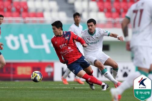 4월 19일 열린 대전과 김천의 경기 모습 [한국프로축구연맹 제공. 재판매 및 DB 금지]
