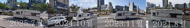 편도 2차선에 수년째 장기주차를 하고 있는 트레일러, 하지만 단속은 어렵다는게 목포시의 입장.